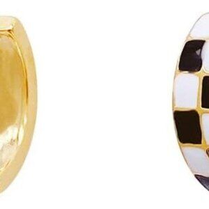 Chic Checker Small Hoop Cartilage Earrings for Women Dainty 925 Sterling Silver